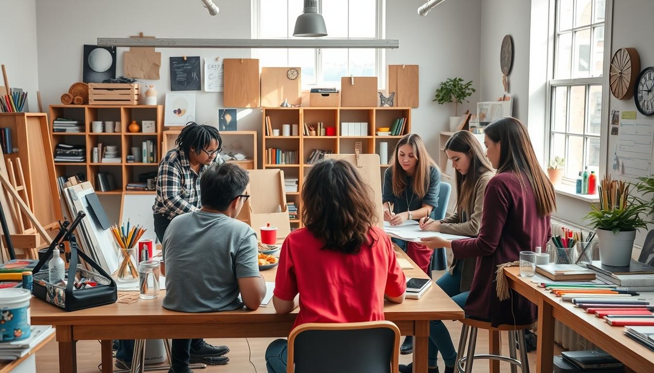Student using a study guide to organize academic notes